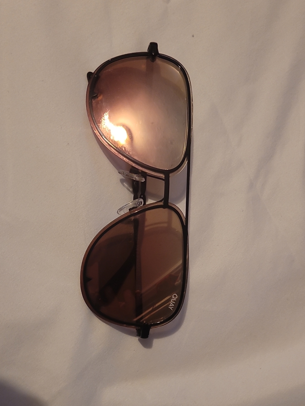 Quay Australia Brown Gradient Aviator Sunglasses